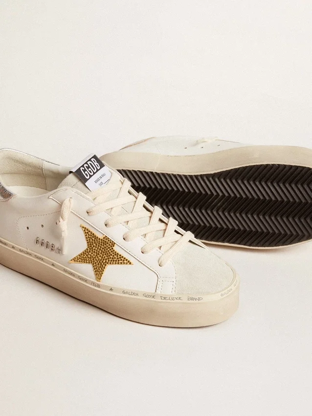 Hi Star con estrella de cristal Swarovski y lengüeta trasera de piel plateada