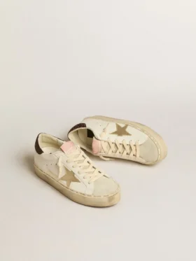 Hi Star con estrella de piel metalizada platino y lengüeta del talón con purpurina