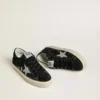 Hi Star para mujer en ante negro con estrella de cristales Swarovski plateados