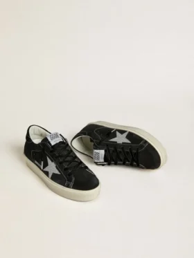 Hi Star para mujer en ante negro con estrella de cristales Swarovski plateados