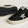 Hi Star para mujer en ante negro con estrella de cristales Swarovski plateados