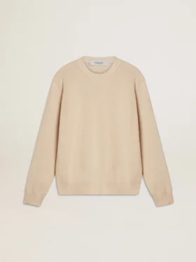 Jersey beige de mujer con la inscripción «Golden» en la espalda
