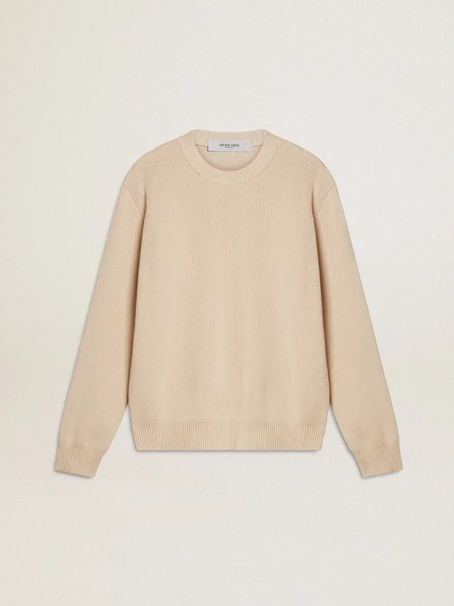 Jersey beige de mujer con la inscripción «Golden» en la espalda
