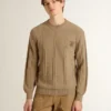 Jersey beige para hombre con logotipo bordado