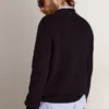 Jersey de cuello redondo para hombre de algodón azul oscuro