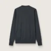 Jersey de cuello redondo para hombre de lana melange gris oscuro