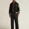 Jersey de cuello redondo para hombre de lana melange gris oscuro