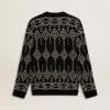 Jersey de cuello redondo para hombre, de mezcla de lana, con diseño de rombos en jacquard