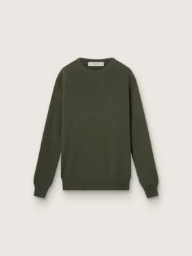 Jersey de cuello redondo para hombre en verde militar con letras «doradas» en la espalda