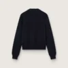 Jersey de cuello redondo para mujer en algodón azul oscuro