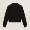 Jersey de cuello redondo para mujer en algodón azul oscuro