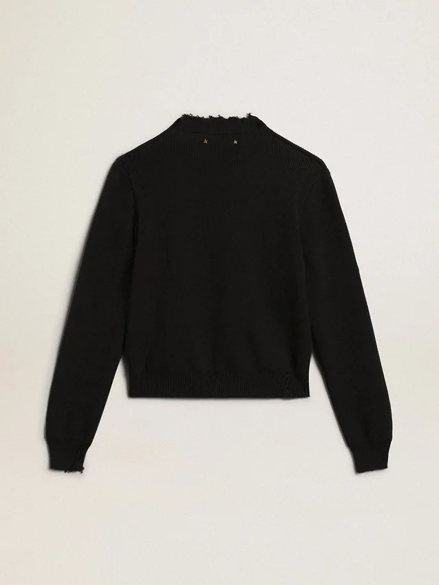 Jersey de cuello redondo para mujer en algodón azul oscuro