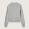 Jersey de cuello redondo para mujer en algodón gris