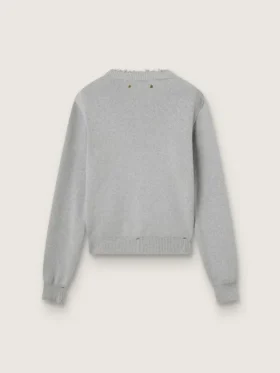 Jersey de cuello redondo para mujer en algodón gris