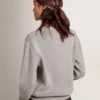 Jersey de cuello redondo para mujer en algodón gris