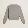 Jersey de cuello redondo para mujer en algodón gris
