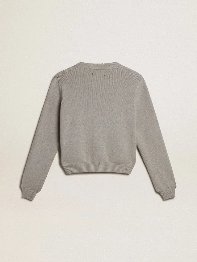 Jersey de cuello redondo para mujer en algodón gris