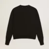 Jersey de cuello redondo para mujer en lana negra