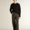 Jersey de lana negro para hombre con efecto desgastado