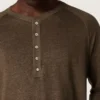 Jersey de manga larga para hombre en jersey de lino marrón carey