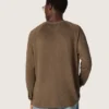 Jersey de manga larga para hombre en jersey de lino marrón carey
