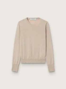 Jersey de mujer de lana merina marrón claro