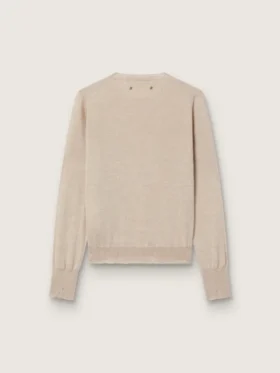 Jersey de mujer de lana merina marrón claro