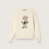 Jersey «Golden» para niñas de hilo de algodón blanco con bordado de mascota