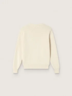 Jersey «Golden» para niñas de hilo de algodón blanco con bordado de mascota