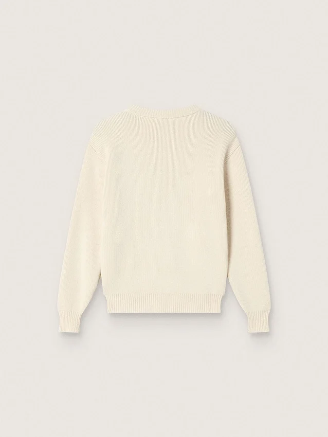 Jersey «Golden» para niñas de hilo de algodón blanco con bordado de mascota