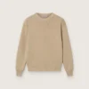 Jersey unisex de punto acanalado en color beige dorado para niños con logotipo en la espalda
