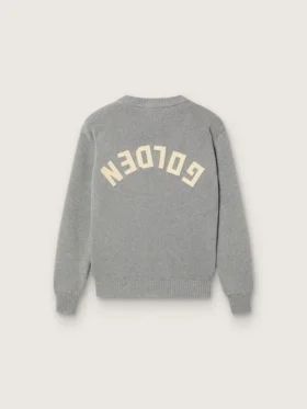 Jersey unisex Golden para niños en punto elástico gris jaspeado con logotipo en la espalda
