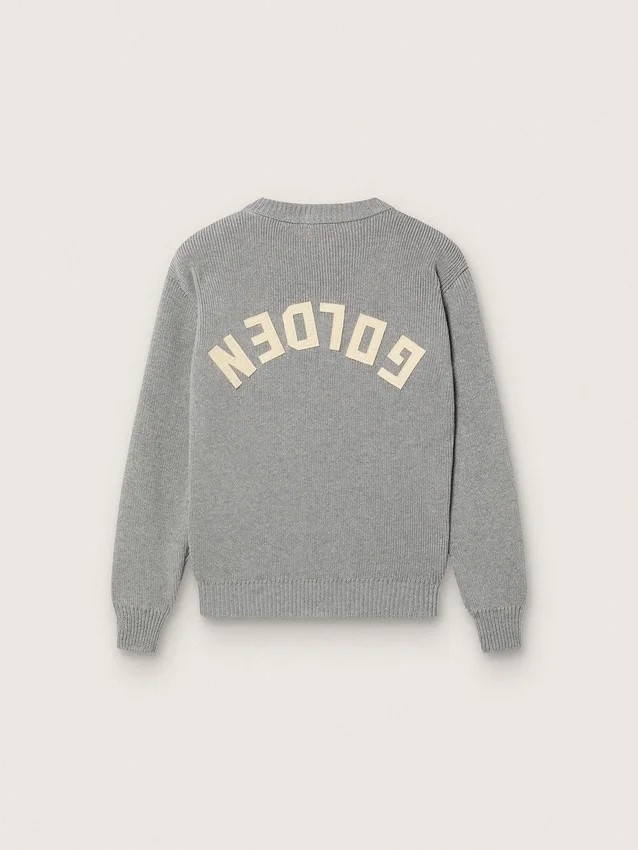 Jersey unisex Golden para niños en punto elástico gris jaspeado con logotipo en la espalda