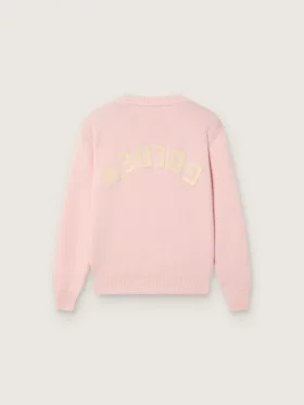 Jersey unisex rosa acanalado de Golden para niños con el logotipo de Golden en la espalda