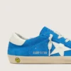 Junior Super-Star en ante azul brillante con estrella de cuero blanco