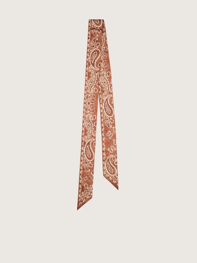 Juego de dos cintas de sarga con estampado de paisley naranja