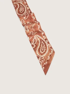 Juego de dos cintas de sarga con estampado de paisley naranja