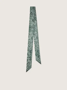 Juego de dos cintas de sarga con estampado de paisley verde
