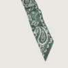 Juego de dos cintas de sarga con estampado de paisley verde