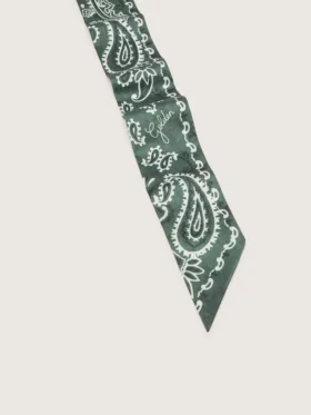 Juego de dos cintas de sarga con estampado de paisley verde