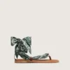 Juego de dos cintas de sarga con estampado de paisley verde