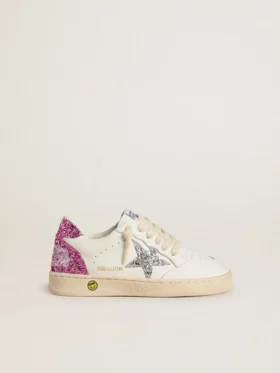 Junior Ball Star con estrella plateada brillante y lengüeta del talón rosa brillante