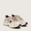 Lightstar CNY para hombre en malla blanca y piel con estrella de TPU en rojo vino