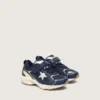 Lightstar Junior en piel azul y malla con estrella de piel gris
