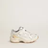 Lightstar Junior en piel blanca y malla con estrella de piel blanca