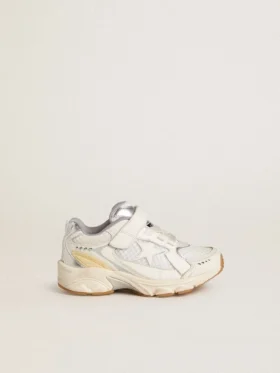 Lightstar Junior en piel blanca y malla con estrella de piel blanca