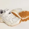 Lightstar Junior en piel blanca y malla con estrella de piel blanca
