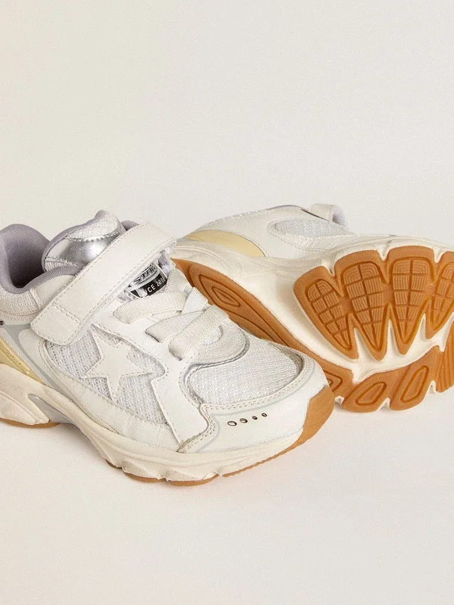 Lightstar Junior en piel blanca y malla con estrella de piel blanca