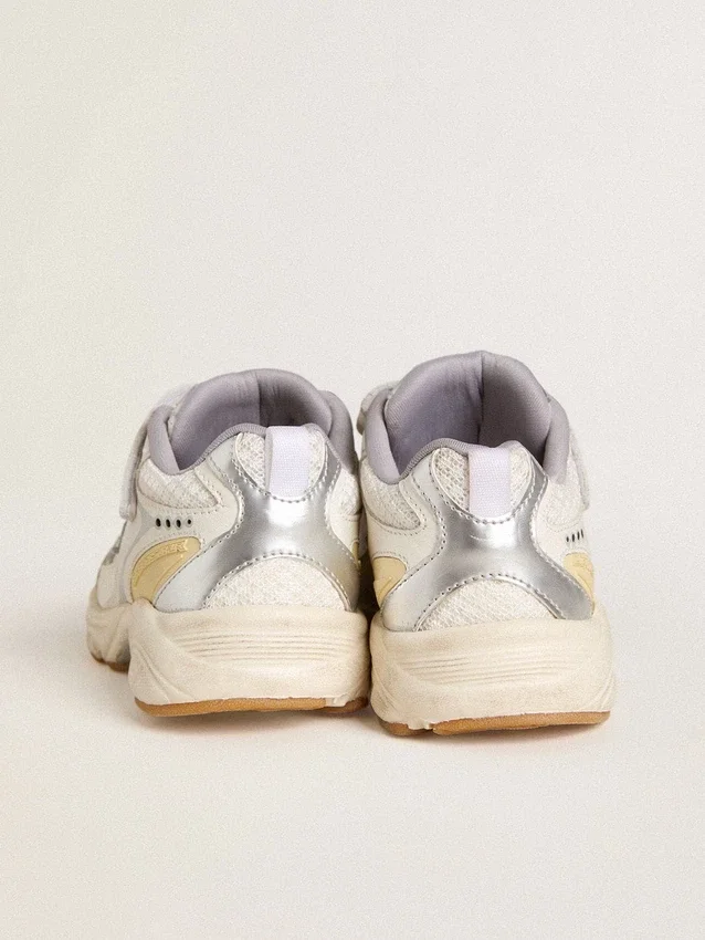 Lightstar Junior en piel blanca y malla con estrella de piel blanca