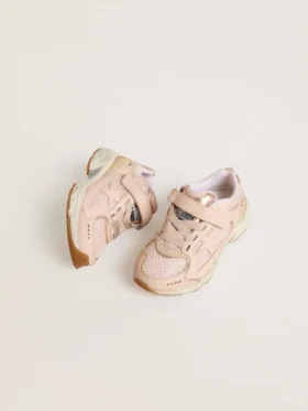 Lightstar Junior en piel rosa y malla con estrella de piel rosa